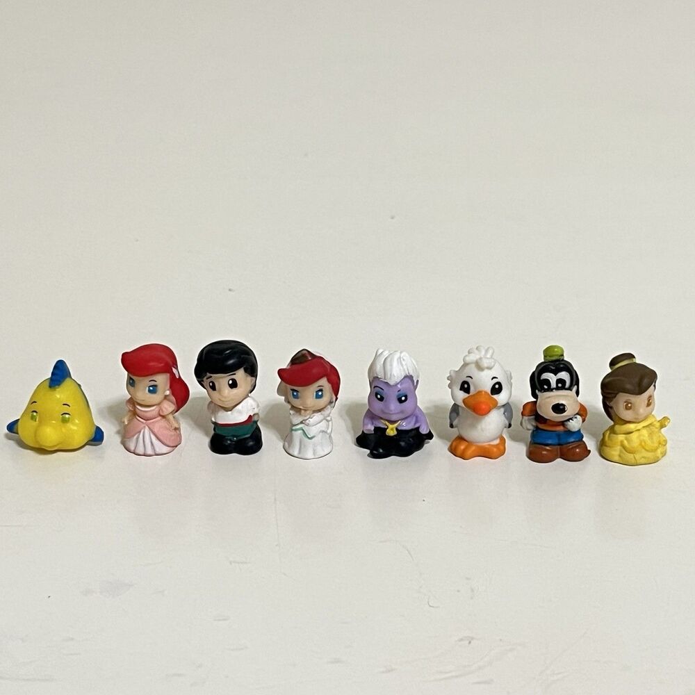 Disney Squinkies Figures Lot of 8 The Little Mermaid Ariel Belle Goofy Ursula